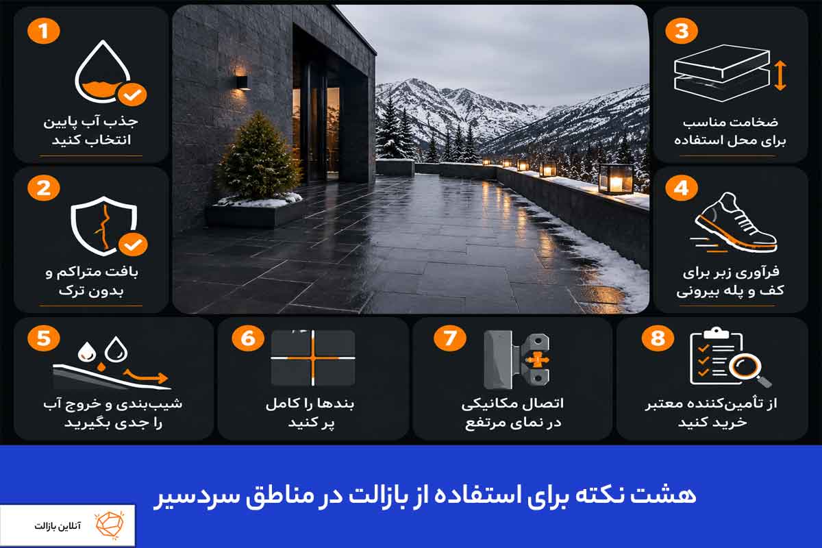هشت نکته برای استفاده از بازالت در مناطق سردسیر